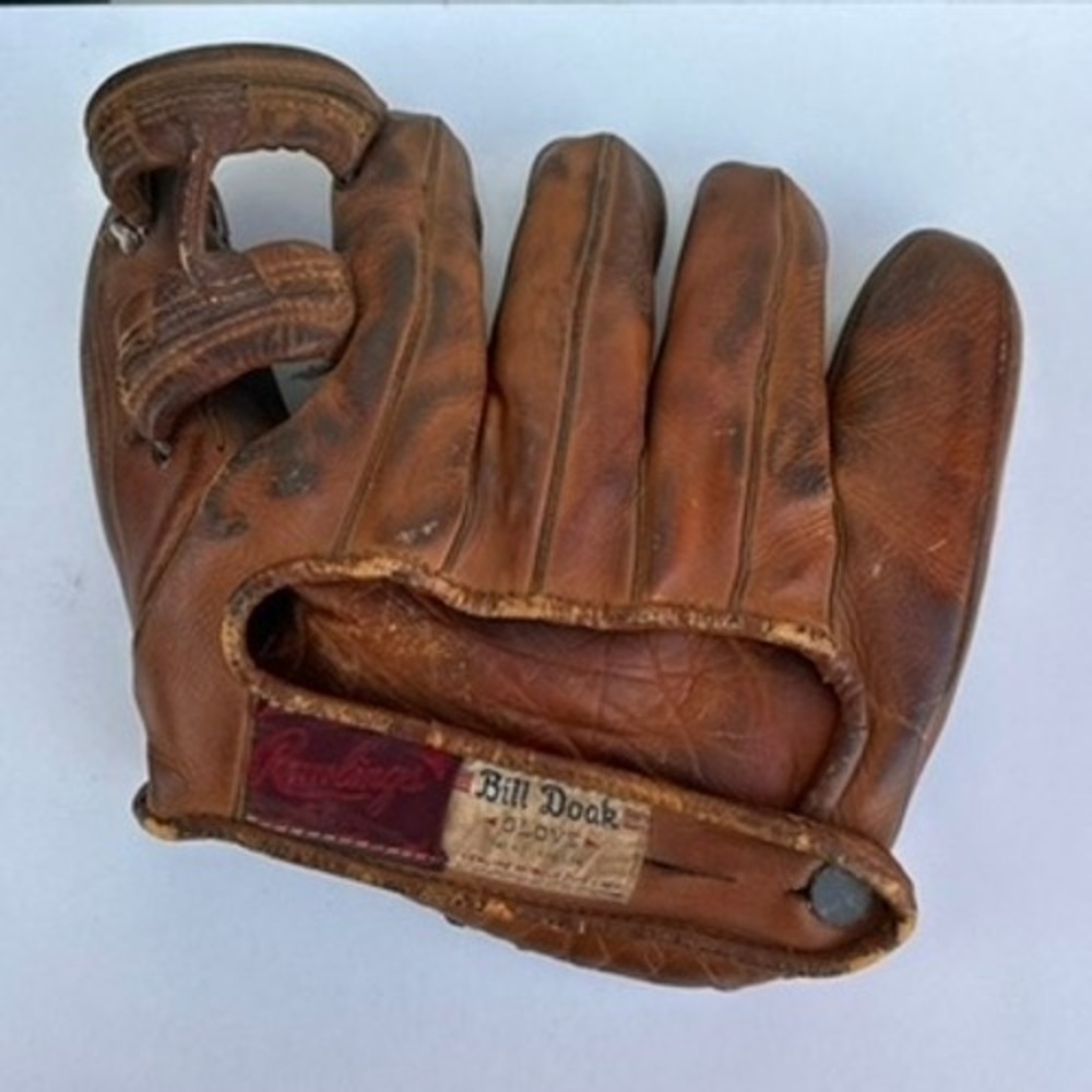 Vintage Rawlings Bill Doak Model H Baseball Glove Brown Leather LHT